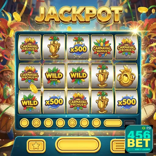 Tela de jogo de slots online com símbolos de bônus e jackpots